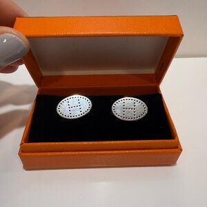 Hermes Silver Cufflinks